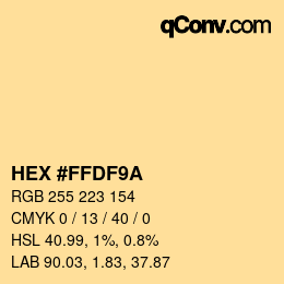 Color code: HEX #FFDF9A | qconv.com