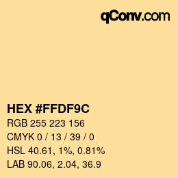 Color code: HEX #FFDF9C | qconv.com