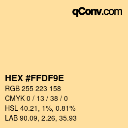 Color code: HEX #FFDF9E | qconv.com