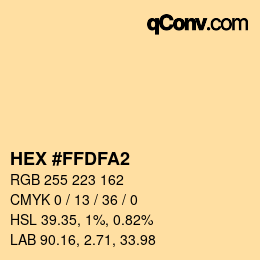 Color code: HEX #FFDFA2 | qconv.com