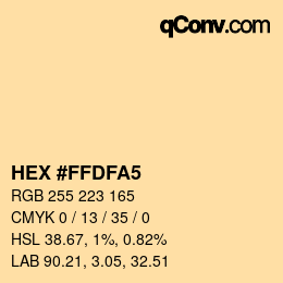 Color code: HEX #FFDFA5 | qconv.com