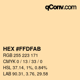 Color code: HEX #FFDFAB | qconv.com