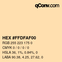 Farbcode: HEX #FFDFAF00 | qconv.com