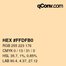 Color code: HEX #FFDFB0 | qconv.com