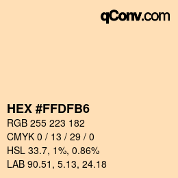 Color code: HEX #FFDFB6 | qconv.com