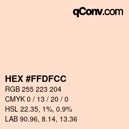 Color code: HEX #FFDFCC | qconv.com