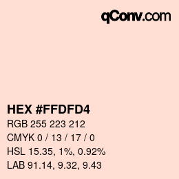 颜色代码: HEX #FFDFD4 | qconv.com