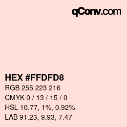 颜色代码: HEX #FFDFD8 | qconv.com