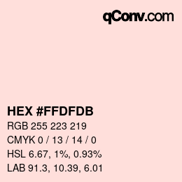 Color code: HEX #FFDFDB | qconv.com