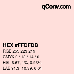 Código de color: HEX #FFDFDB | qconv.com