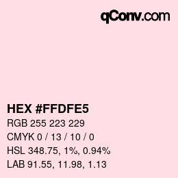 Color code: HEX #FFDFE5 | qconv.com