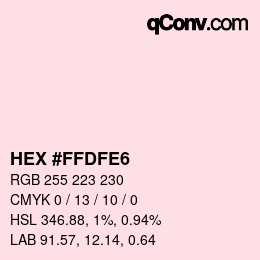 Color code: HEX #FFDFE6 | qconv.com