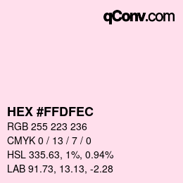 Color code: HEX #FFDFEC | qconv.com