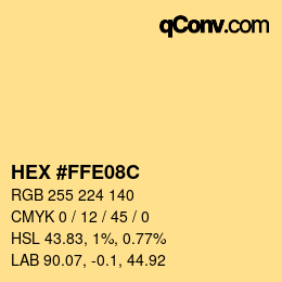 Color code: HEX #FFE08C | qconv.com