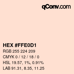 Color code: HEX #FFE0D1 | qconv.com