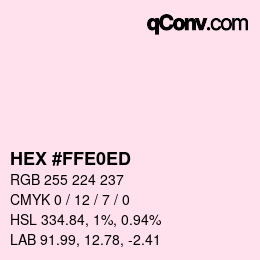 Color code: HEX #FFE0ED | qconv.com