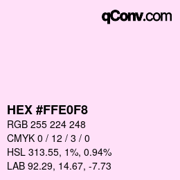 Color code: HEX #FFE0F8 | qconv.com