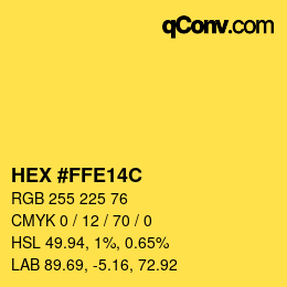 Color code: HEX #FFE14C | qconv.com