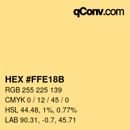 Color code: HEX #FFE18B | qconv.com