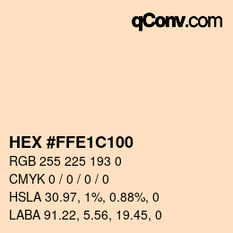 Color code: HEX #FFE1C100 | qconv.com