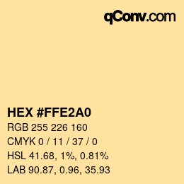 Color code: HEX #FFE2A0 | qconv.com