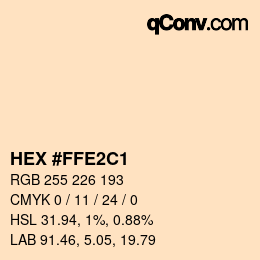 Color code: HEX #FFE2C1 | qconv.com