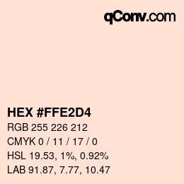 カラーコード: HEX #FFE2D4 | qconv.com