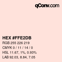 カラーコード: HEX #FFE2DB | qconv.com