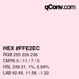 カラーコード: HEX #FFE2EC | qconv.com