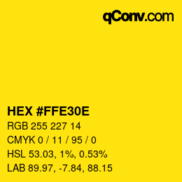 颜色代码: HEX #FFE30E | qconv.com