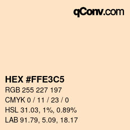 カラーコード: HEX #FFE3C5 | qconv.com