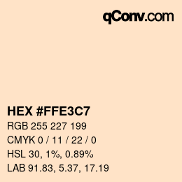 Color code: HEX #FFE3C7 | qconv.com