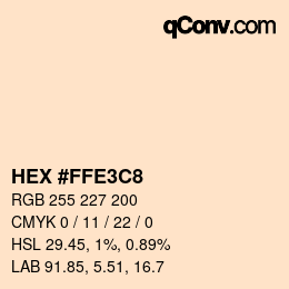 カラーコード: HEX #FFE3C8 | qconv.com