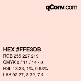 Color code: HEX #FFE3DB | qconv.com