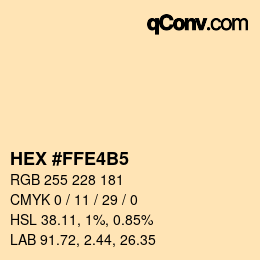 カラーコード: HEX #FFE4B5 | qconv.com