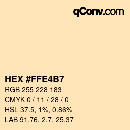 Color code: HEX #FFE4B7 | qconv.com