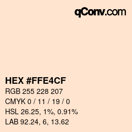 Color code: HEX #FFE4CF | qconv.com