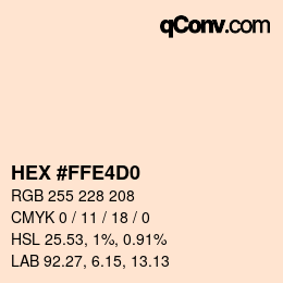 Color code: HEX #FFE4D0 | qconv.com