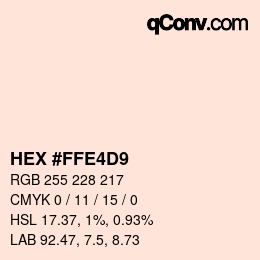 颜色代码: HEX #FFE4D9 | qconv.com