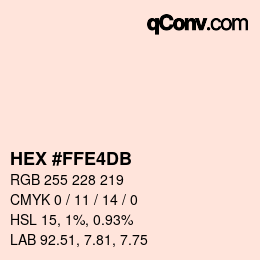 Color code: HEX #FFE4DB | qconv.com