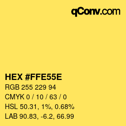 Color code: HEX #FFE55E | qconv.com