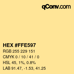 カラーコード: HEX #FFE597 | qconv.com