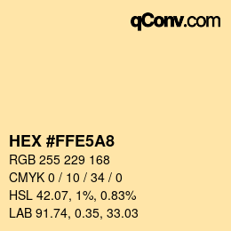 Color code: HEX #FFE5A8 | qconv.com