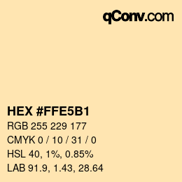 Color code: HEX #FFE5B1 | qconv.com