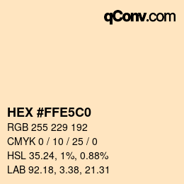 Color code: HEX #FFE5C0 | qconv.com
