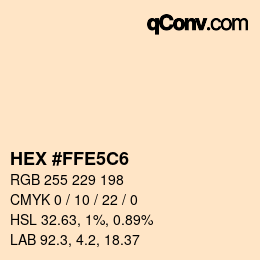 カラーコード: HEX #FFE5C6 | qconv.com