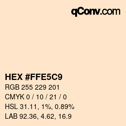 Color code: HEX #FFE5C9 | qconv.com
