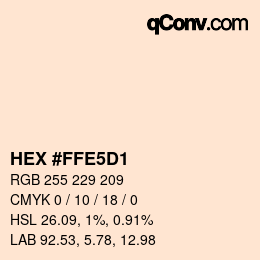 カラーコード: HEX #FFE5D1 | qconv.com