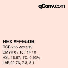 カラーコード: HEX #FFE5DB | qconv.com