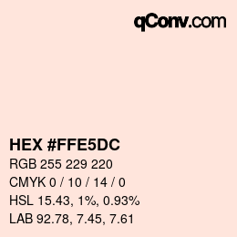 カラーコード: HEX #FFE5DC | qconv.com